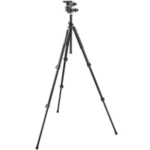  Manfrotto 055XPRO3 Black Aluminum Tripod with 410 Compact Geared Head, Maximum Height 75", Supports 11 lbs. 