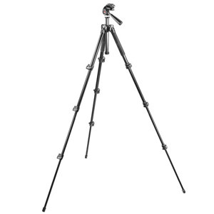  Manfrotto 293 4-Section Aluminum Tripod with MH293D3-Q2 3-Way Pan Head 