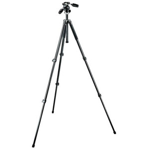  Manfrotto 294 Aluminum 3 Section Tripod with 3 Way Photo/Video Head, Max Height 71", Supports 11 lbs. 