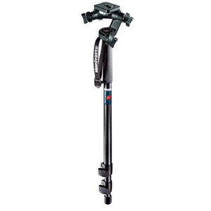  Manfrotto Three Section Black Anodized Monopod 679B with 056 3D Junior Head 