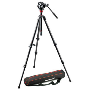  Manfrotto MVH500AH Professional Fluid Video System, Carbon Legs / MDeVe, 11.02lbs Load Capacity, 58.27" Maximum Height 