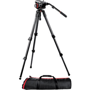  Manfrotto 504HD VD Fluid Video Head with 535 CF Tripod Legs, Maximum Height 72", Supports 19 lbs. 