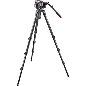  Manfrotto 509HD Video Head with 536 Carbon Fiber Tripod Legs and Padded Bag 