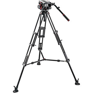  Manfrotto 509HD Video Head with 545B Tripod Legs, Mid-Spreader and Padded Bag 