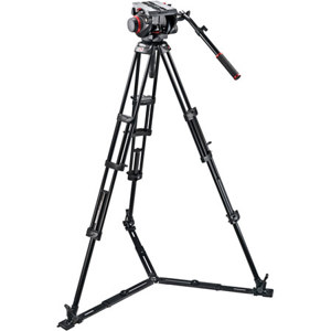  Manfrotto 509HD Video Head with 545GB Tripod Legs, Ground Spreader and Padded Bag 