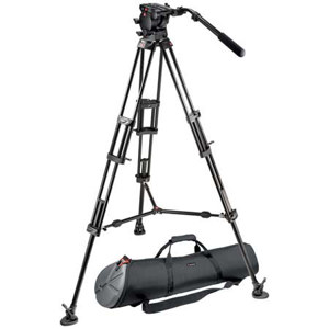  Manfrotto Video Kit with 526 Pro Fluid Video Head, 545B Pro Video Tripod and MBAG100P Tripod Bag, Maximum Height 67", Supports 35 lbs 