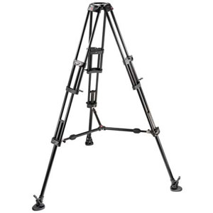  Manfrotto 545B 2-Stage, 3-Section Twin Leg, Lightweight Aluminum Professional Video Tripod with Mid-Level Spreader 