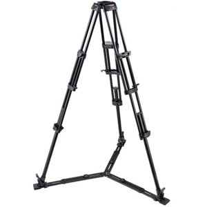  Manfrotto 545GB 3-Stage, 3-Section Twin Leg, Lightweight Aluminum Professional Video Tripod with Floor-Level Spreader 