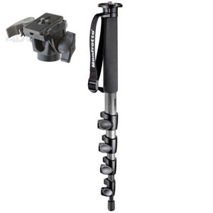  Manfrotto Manfrotto 695CX Carbon Fiber 5 Section Monopod, and Manfrotto 234RC Swivel Tilt Monopod Head with Quick Release 