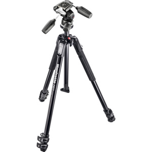  Manfrotto 190X 3 Section Aluminum Tripod with 804RC2 3-Way Pan/Tilt Head, 63" Max Height 
