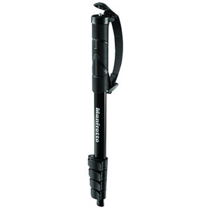  Manfrotto Compact Aluminum Monopod, 3.31lbs Capacity, 15.35" Folded Length, Black 