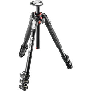 Manfrotto 190 Aluminum 4-Section Tripod with Horizontal Column, 63" Max Height, Supports 15.4 lbs 