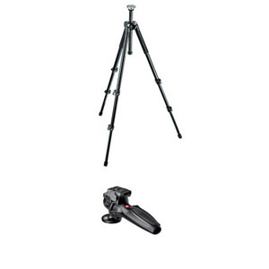  Manfrotto MT294A3 3-Section Aluminium Tripod, with  327RC2 Lightweight Magnesium Body Joystick Head with Quick Release, Black 