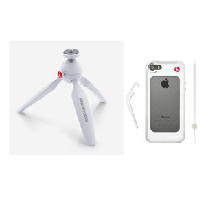  Manfrotto Pixi Mini Tripod, 5.3" Max Height, White 