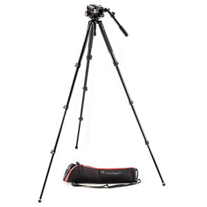  Manfrotto MVK504AQ 4 Section Aluminum Single Leg Video System, Includes 504HD Fluid Video Head, MVT535AQ Aluminum Single Leg Tripod, MVA060T Adapter, Bag 