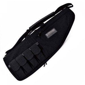  Blackhawk 34" Soft Padded Rifle Case with Full Opening Zipper for Shooting Mat Configuration, Black 