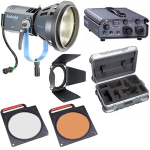  Bron Kobold DW 200 Open Face AC Flight Kit, with 200 watt HMI Head, Ballast, Lamp, Open Face Reflector, Filters & Case 