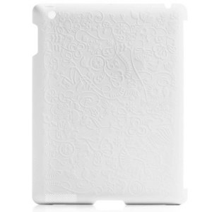 Blue Lounge iPad Shell, Floral Texture, White: Picture 1 regular