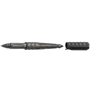  Benchmade 1100 Aluminum Pen, Damasteel Body, Machined and Etched Blue Tongue, Black Ink 