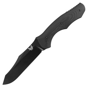  Benchmade 183 Fixed Contego Black Plain Edge Knife with Reverse Tanto BK Coated Blade, Osborne Design 