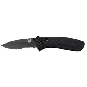  Benchmade 522 Presidio Ultra AXIS ComboEdge Serrated Folding Knife with Hollow Ground Drop-Point BT2 Coated Blade, Pardue Design 