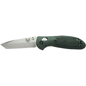  Benchmade 557 Mini-Griptillian AXIS Plain Edge Knife with Tanto Satin Finish Blade, Pardue Design, Thumb Stud Opener, Black 
