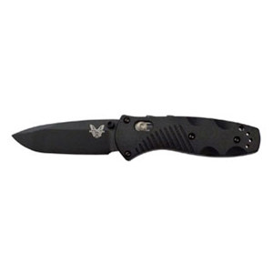  Benchmade 585 Mini-Barrage AXIS-Assist Black Corrosion Plain Edge Knife with Drop-Point BK1 Coated Blade, Osborne Design 