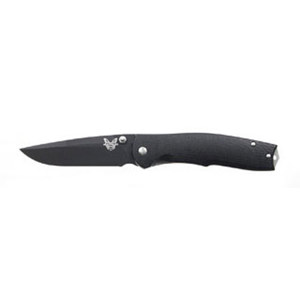  Benchmade 890 Torrent Nitrous Assist Black Corrosion Plain Edge Knife with Drop-Point BK1 Coated Blade, Steigerwalt Design 