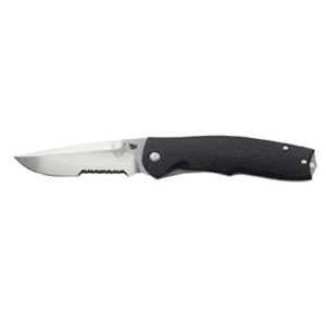  Benchmade 890 Torrent Nitrous Assist ComboEdge Serrated Knife with Drop-Point Satin Finish Blade, Steigerwalt Design 