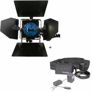  Bescor MPL-645 Kit, with 50 watt 12v DC On Camera Video Light, 4 Pouch Battery Belt Pack & Auto Shut Off Charger. 