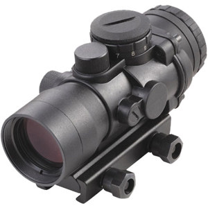  Bering Optics 2.5x 32mm Prismatic Reflex Riflescope, Matte Black Finish with Red & Green Illuminated BDC Reticle, Standard Weaver Mount 
