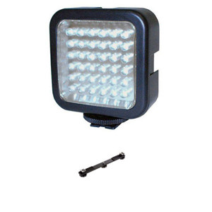  Bescor LED-40 40W On-Camera Light, 36 LED Bulbs - Bundle - with Straight 2 Shoe Mount Bracket 