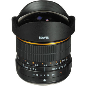  Bower Super-Wide 8mm f/3.5 Fisheye Lens for Olympus Four-Thirds Mount Cameras 