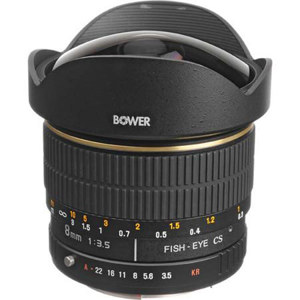  Bower 8mm f/3.5 Fisheye Manual Focus Lens for Pentax APS-C DSLR Autofocus Cameras 