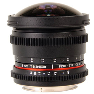  Bower 8mm T/3.8 Fisheye HD Cine Lens for Sony E (Nex) Mirrorless Cameras 