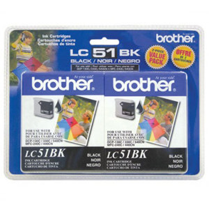  Brother LC512PKS Black Ink Cartridges, Yields 500 Pages, 2 Pack 