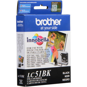  Brother Black Ink Cartridge for Many Inkjet Office Machines, 500 Page Yield. 