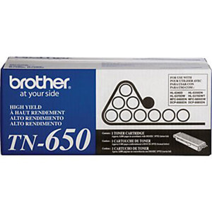  Brother TN650 High Yield Black Toner Cartridge, Approximate 8,000 Page Yield 