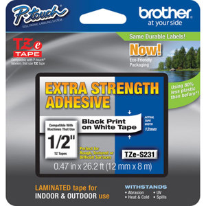 Brother TZeS231 0.47" Black TZE-S231