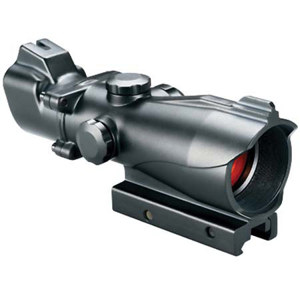  Bushnell 1x32mm Trophy Series Rifle Scope, Matte Black Finish with Red & Green Illuminated T-Dot Reticle, Built in Weaver-Style Rail Mount 