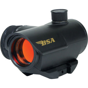  BSA Optics 1x20mm Red Dot Rifle, Shotgun & Handgun Scope, Matte Black Finish with 5 MOA Illuminated Reticle 