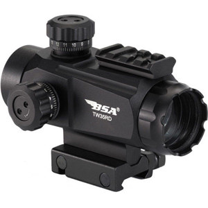  BSA Optics Tactical Weapon 1x35 Holographic Sight, 35mm Exit Pupil, 5MOA Red Dot, Fully Coated Optic, Picatinny/Weaver Rail Mount, 