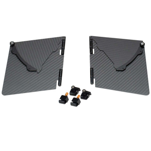  Bright Tangerine VIV Carbon Fibre Side Flags Pair: Includes Flag Mounts with Variable Side Wing 
