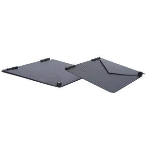  Bright Tangerine Blacklight Carbon Fiber Side Flags, Pair, Includes Flag Mounts with Variable Side Wing 