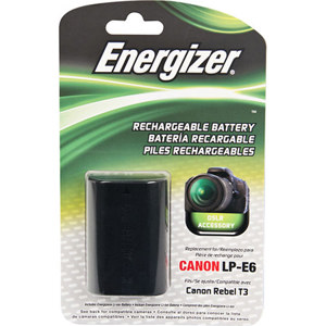 Energizer Canon LP-E6 7.4V 1400mAh Digital Replacement Battery for the EOS 5D Mark II 5D Mark III 60D 70D 6D and 7D Cameras Thumbnail Image