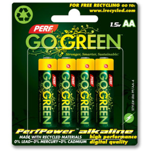 Perf Go Green AA Alkaline Batteries, Pack of 4: Picture 1 regular