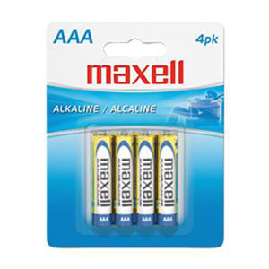 Maxell "AAA" 1.5v Alkaline Battery (4-Pack) 723865