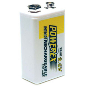 Maha PowerEx 9.6V 230mAh Rechargeable NiMH Battery MHR9V