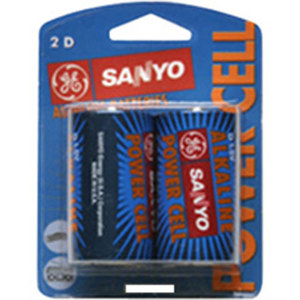 Sanyo D Batteries, 1.5 Volt Alkaline, Pack of 2: Picture 1 regular