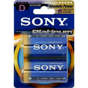Sony Stamina Platinum Alkaline D Batteries, Pack of 2: Picture 1 regular